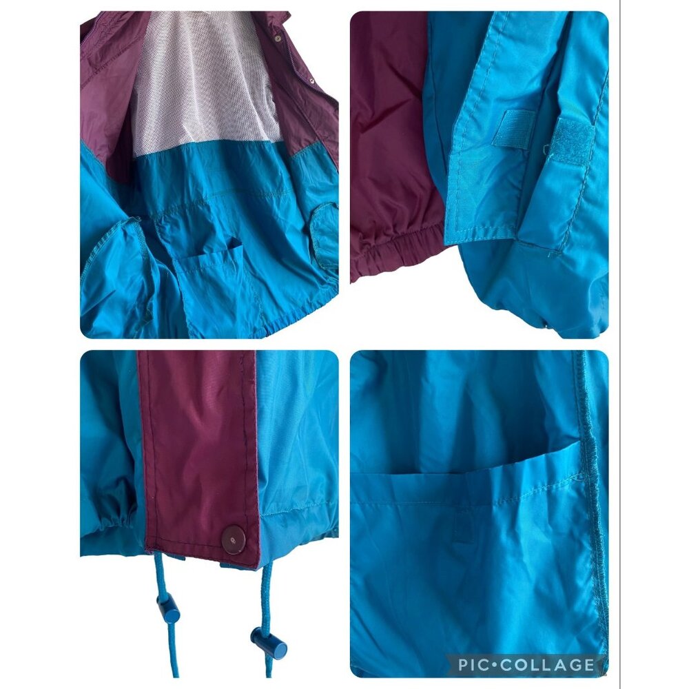 Vintage 90s Golfsmith Golf Nylon Men Windbreaker Jacket Purple Teal Green Vented - Picture 5 of 15